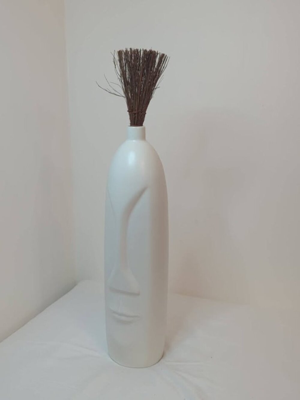 22.5" Cream Face Decorative Floor Vase - Picture 2 of 2